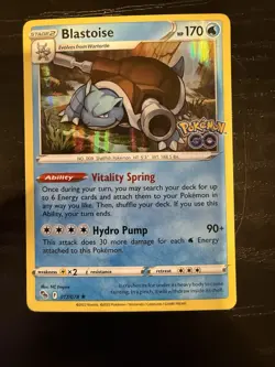 Pokemon Card TCG: Blastoise 017/078 Holo Rare Pokemon GO NM 2022 - Image 1