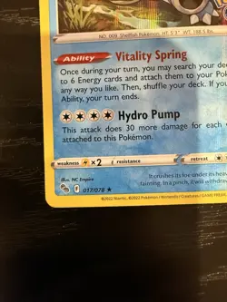 Pokemon Card TCG: Blastoise 017/078 Holo Rare Pokemon GO NM 2022 - Image 2