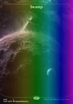 MTG Magic the Gathering Swamp (493/689) Unfinity LP FOIL - Image 1