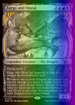 MTG Magic the Gathering Zurgo and Ojutai (319/548) March of the Machine LP FOIL - Image 1