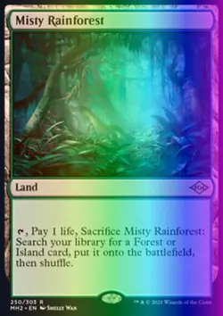 MTG Magic the Gathering Misty Rainforest (250/765) Modern Horizons 2 LP FOIL - Image 1