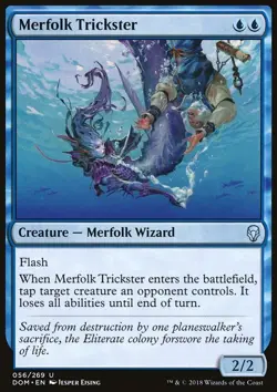 MTG Magic the Gathering Merfolk Trickster (56/296) Dominaria LP - Image 1