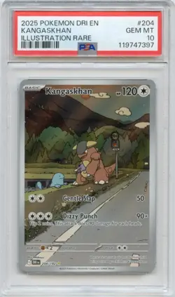 2025 POKEMON DRI EN DESTINED RIVALS #204 KANGASKHAN ILLUSTRATION RARE PSA 10 - Image 1