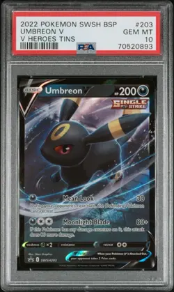 Pokemon! PSA 10 Umbreon V SWSH203 - Heroes Tins Promo - Black Star - Gem Mint - Image 1