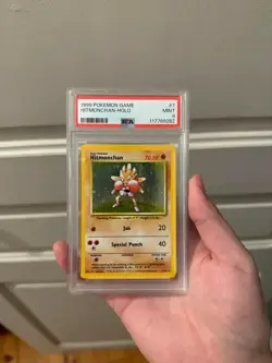 Pokemon Vintage Base Set TCG Hitmonchan 07/102 PSA 9 Mint Holo New Cert - Image 1