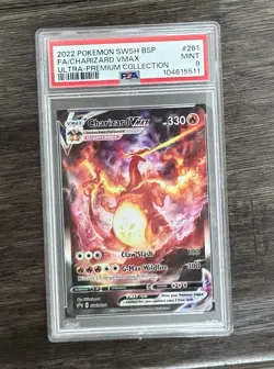 POKEMON PSA 9 2022 Black Star Promo Charizard VMAX SWSH261 - Image 1