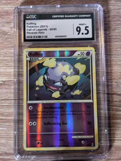 2011 Pokemon Call of Legends Koffing Reverse Holo #60 CGC Mint+ 9.5 - Image 1