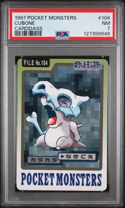 PSA 7 Pokemon Japanese Cubone File No. 104 Bandai Carddass Pocket Monsters - Image 1