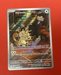 Team Rockets Meowth 203/182 SV10 Destined Rivals Illustrated Card Mint Condition - Image 1