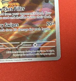 Team Rockets Meowth 203/182 SV10 Destined Rivals Illustrated Card Mint Condition - Image 3