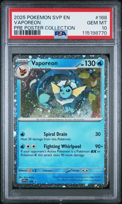 PSA 10 GEM MINT Vaporeon 168 (Cosmos Holo) Scarlet & Violet Promo Cards Holo - Image 1