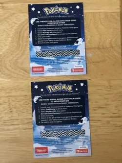 x2 Pokemon Scarlet and Violet Codes Shiny Koraidon/Miraidon Unscratched Shipped - Image 2