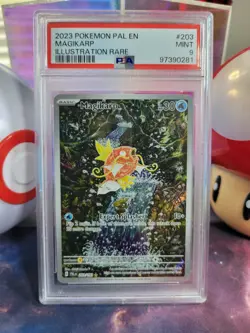 Magikarp 203/193 Pokemon TCG S&V Paldea Evolved Illustration Rare Holo PSA 9 - Image 1