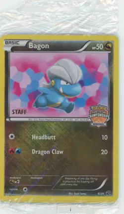 Pokemon 2012 BAGON Regional Championships Promo STAFF Pack Crosshatch Holo 6/20 - Image 1