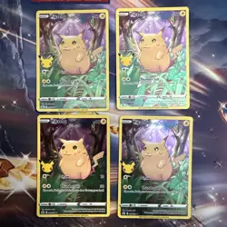 Pokemon Pikachu 25th Anniversary Celebrations Full Art 005 Lot Of 4 - Image 1