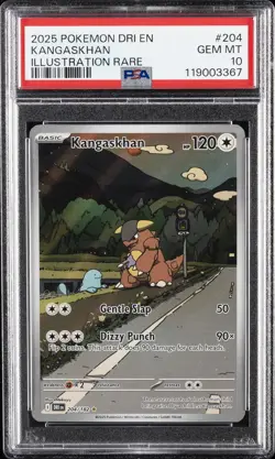 2025 POKEMON DRI EN-DESTINED RIVALS ILLUSTRATION RARE #204 KANGASKHAN PSA 10 - Image 1