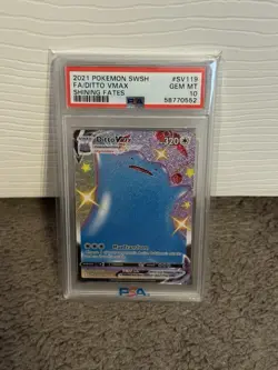 2021 POKEMON SWORD & SHIELD SHINING FATES #SV119 FULL ART/DITTO VMAX PSA 10 - Image 1