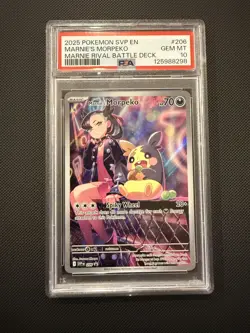 2025 POKEMON SVP EN-SV BLACK STAR PROMO #206 MARNIE'S MORPEKO PSA 10 - Image 1