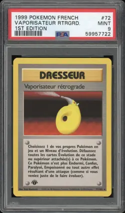 1999 Pokemon FRENCH 1st Edition Base Set Vaporisateur Retrograde 72/102 PSA 9 - Image 1