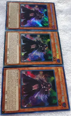 Yugioh 3x Knightmare Corruptor Iblee FLOD-EN017 Secret Rare 1st Ed NM Playset - Image 3