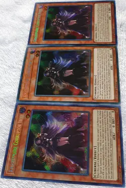 Yugioh 3x Knightmare Corruptor Iblee FLOD-EN017 Secret Rare 1st Ed NM Playset - Image 5