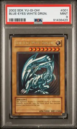 2002 YU-GI-OH! STARTER DECK: KAIBA #001 BLUE-EYES WHITE DRAGON PSA 9 - Image 1