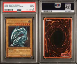 2002 YU-GI-OH! STARTER DECK: KAIBA #001 BLUE-EYES WHITE DRAGON PSA 9 - Image 3
