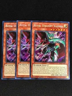 YUGIOH ROYAL STRAIGHT SLASHER BLCR-EN001 1ST SECRET X3 - Image 1