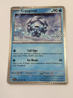 Cryogonal Pokemon TCG Card Winter Stamped Crimped Error 2024 - Image 1