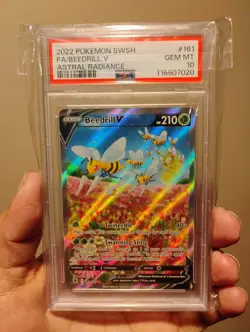 PSA 10 Gem Mint Beedrill V 161/189 Alt Art Astral Radiance 2022 Pokemon Card - Image 1