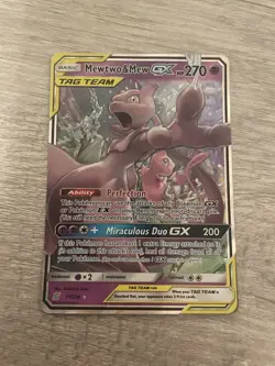 Mewtwo and Mew GX Tag Team Full Art Textured Promo Card 71/236 Unified Minds - Image 1