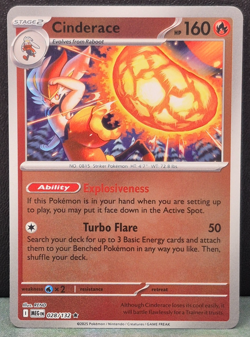 Cinderace 028/132 Reverse Holo Mega Evolution Pokemon TCG Near Mint Card Foil NM - Image 1
