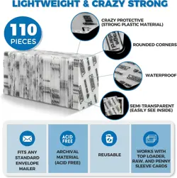 Trading Card Shipping Protectors - Premium Ultra Strong White - 110 Pack - Image 3