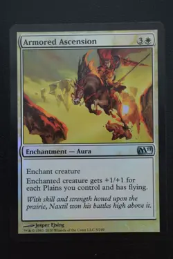 Magic The Gathering MTG ARMORED ASCENSION FOIL Magic 2011 LP Lightly Played - Image 1