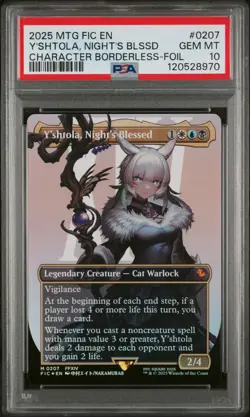 2025 MTG FINAL FANTASY COMMANDER #0207 Y'SHTOLA, NIGHT'S BLESSED PSA 10 - Image 1