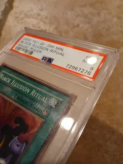 2002 Yugioh Black Illusion Ritual PSA 9 Magic Ruler MRL-051 (Minor Case Scuffs) - Image 3