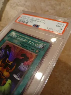 2002 Yugioh Black Illusion Ritual PSA 9 Magic Ruler MRL-051 (Minor Case Scuffs) - Image 5