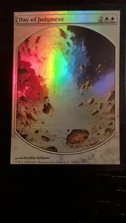 Magic the Gathering Day of Judgment Foil Card Magic Player Rewards 2011 - Image 1