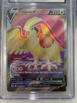🔥ERROR🔥 CGC 9 Pidgeot V Full Art Holo 188/196 Lost Origin Miscut Pokemon Card - Image 2