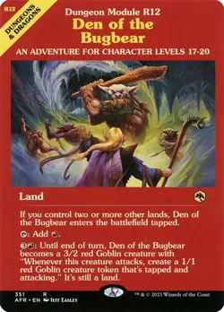 MTG Den of the Bugbear NM Showcase AFR Dungeon Module Magic Gathering card - Image 1