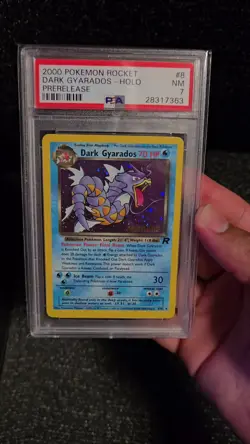 PSA 7 2000 Pokemon Game Card Team Rocket Prerelease Dark Gyarados Promo 8 NM - Image 2