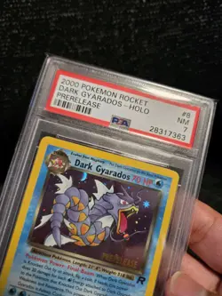 PSA 7 2000 Pokemon Game Card Team Rocket Prerelease Dark Gyarados Promo 8 NM - Image 4
