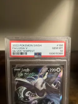 2022 POKEMON SWORD & SHIELD SILVER TEMPEST #186 FULL ART/LUGIA V PSA 10 - Image 2
