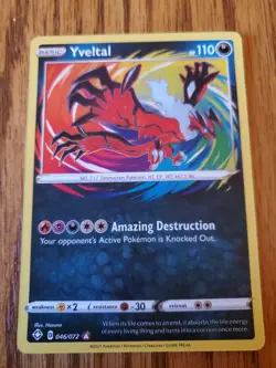 Amazing Rare YVELTAL - mint/nm - Pokemon TCG Shining Fates 046/072 - Image 1