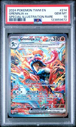POKEMON PSA 10 2024 SV Twilight Masquerade Greninja ex 214/167 SIR * 9672 - Image 1