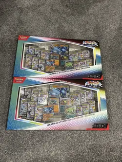Pokemon Prismatic Evolution Lucario Tyranitar EX Premium Collection (Pack of 2) - Image 1