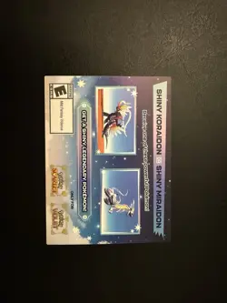Pokemon Scarlet And Violet Serial Codes Shiny Koraidon or Miraidon UNSCRATCHED! - Image 2