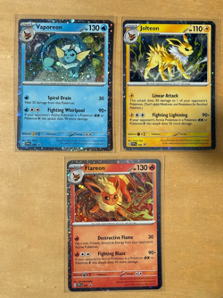 Pokemon Prismatic Evolutions SVP Promos 167, 168, 169 Flareon Vaporeon Jolteon - Image 1