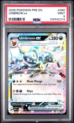2025 POKEMON PRE EN-PRISMATIC EVOLUTIONS #060 UMBREON EX PSA 9 - Image 1