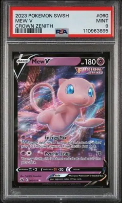 MEW V #060 PSA 9 2023 POKEMON SWORD & SHIELD CROWN ZENITH 3895 - Image 1
